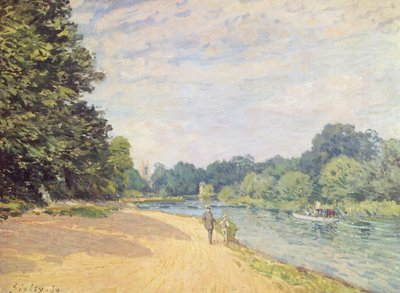 Il Tamigi con la chiesa di Hampton, 1874 da Alfred Sisley