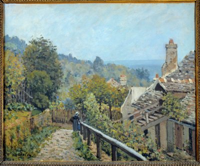 Veduta di Louveciennes, sentiero della costa media chiamata altezze da Marly da Alfred Sisley
