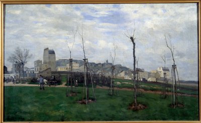Vista di Montmartre presa dalla città dei fiori ai Batignolles da Alfred Sisley