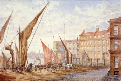 Veduta del molo di Maidstone, Queenhithe, Città di Londra, 1865 da Alfred Slocombe