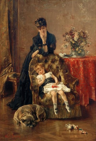 A.Stevens, Il bambino che dorme da Alfred Emile Stevens
