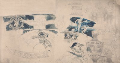 Progetti per un soffitto e interni da Alfred Emile Stevens