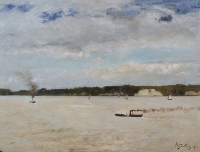 La baia di Honfleur da Alfred Emile Stevens