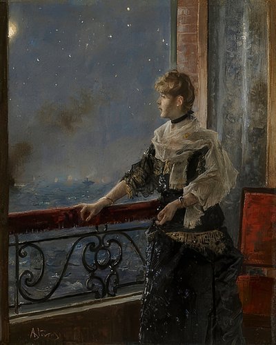Chiaro di luna (Au clair de la lune) da Alfred Emile Stevens