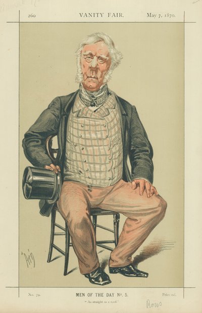 Ammiraglio Rous, dritto come una canna, 7 maggio 1870, caricatura di Vanity Fair da Alfred Thompson