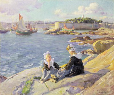 Ragazze bretoni al porto, Concarneau da Alfred Victor Fournier