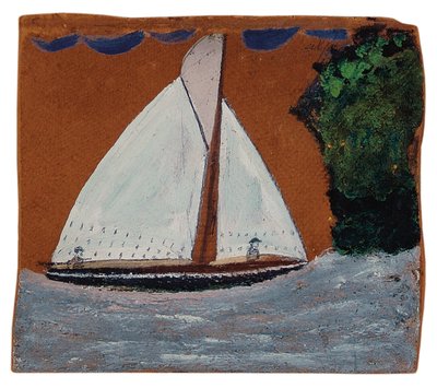 Barca a vela con cielo marrone da Alfred Wallis