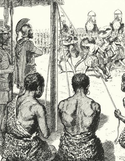Galli prigionieri che combattono tra loro fino alla morte davanti ad Annibale per avere l