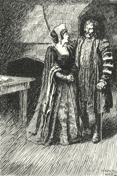 Margaret Roper, figlia maggiore di Sir Thomas More, visita suo padre in prigione, 1535 da Alfred Wallis Mills