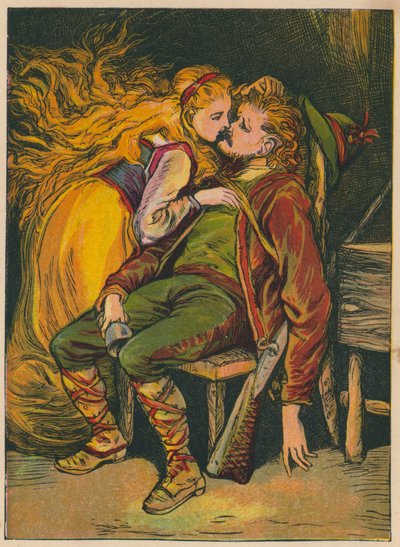 Hans Christian Andersen: La fanciulla di ghiaccio (litografia a colori) da Alfred Walter (after) Bayes