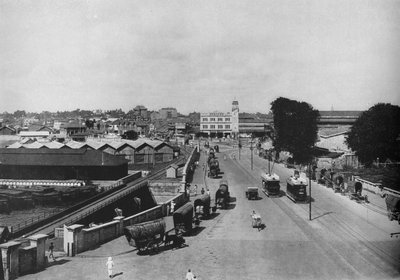 Vista verso il Pettah o quartiere nativo, Colombo, mostrando la Torre dell