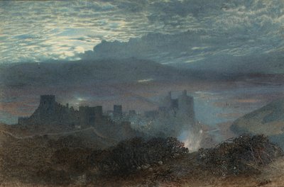 Castello con un estuario oltre da Alfred William Hunt