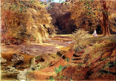 Signora vicino a un Ruscello Roccioso da Alfred William Hunt