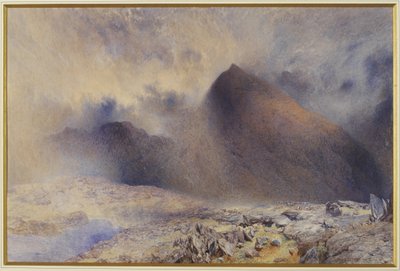Monte Snowdon attraverso nuvole che si diradano, 1857 da Alfred William Hunt
