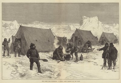 La Spedizione al Polo Nord, un Gruppo con Slitta che si accampa per la Notte da Alfred William Hunt