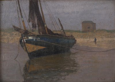 Barca da pesca sulla costa belga da Alfred Zoff