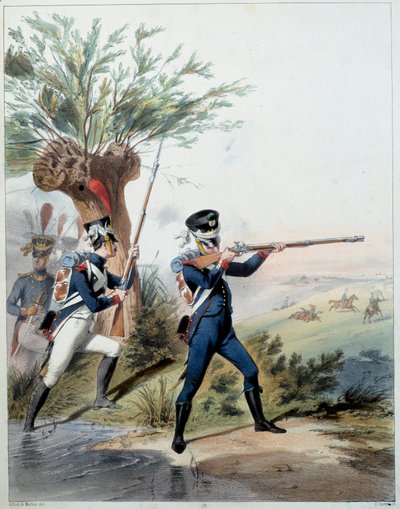 Armata napoleonica: Guardia Imperiale. Incisione di Alfred De Marbot (XIX secolo) 1809. Malmaison, Museo del Castello da Alfred de (after) Marbot