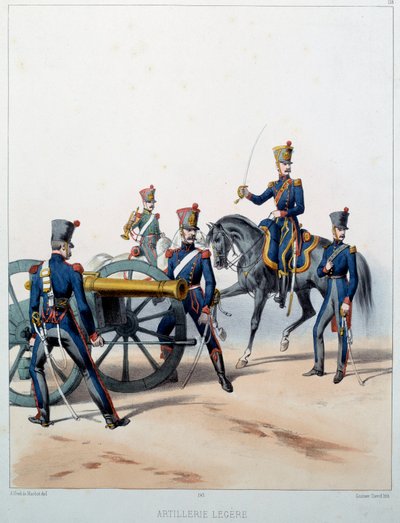 Esercito napoleonico: Artiglieria leggera. Incisione di Alfred De Marbot (XIX secolo) 1812. Malmaison, Museo del Castello da Alfred de (after) Marbot