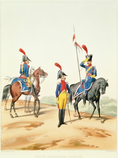 Truppe francesi, inciso da Gustave David, 1810 da Alfred de after Marbot
