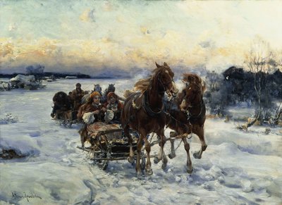 La corsa in slitta da Alfred von Wierusz Kowalski