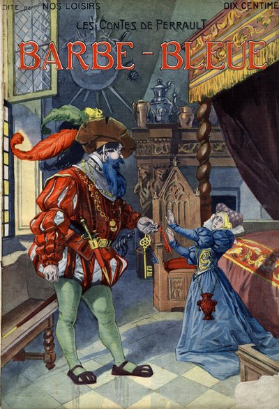 Barbablù, racconto di Charles Perrault. Illustrazione di Vaccari e Carrey nella collezione "Les beaux tales" "Nos loisirs" intorno al 1910. Collezione privata. da Alfredo and Carrey Vaccari