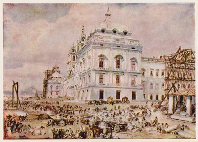 Costruzione del Palazzo-Convento di Mafra, Portogallo da Alfredo Roque Gameiro