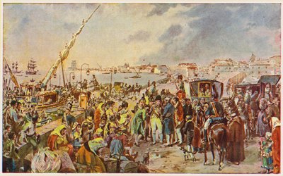 Giovanni di Braganza, Principe Reggente del Portogallo, in partenza per il Brasile da Alfredo Roque Gameiro