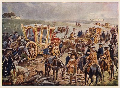 Re Giovanni V del Portogallo in viaggio verso il confine spagnolo da Alfredo Roque Gameiro