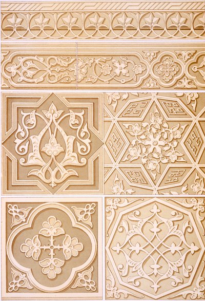 Studi dettagliati di decorazione architettonica, pub. 1883 da Alhusain Fawzy