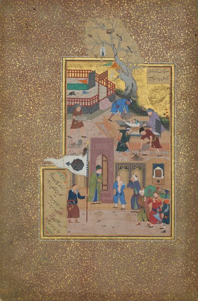 Processione funebre, Folio 35r da un Mantiq al-tair Lingua degli Uccelli, A.H. 892 A.D. 1487 da Ali Mashhadi
