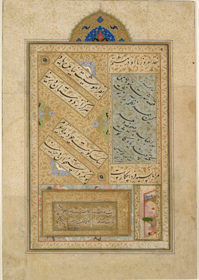 Pagina da un album disperso, calligrafia tardo XV secolo - inizio XVI secolo da Ali Mashhadi