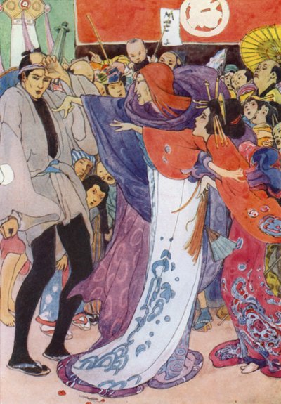 Illustrazione per La storia di The Mikado da Alice Bolingbroke (after) Woodward