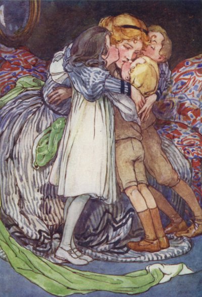 Quei volti cari premuti contro i suoi (litografia a colori) da Alice Bolingbroke (after) Woodward