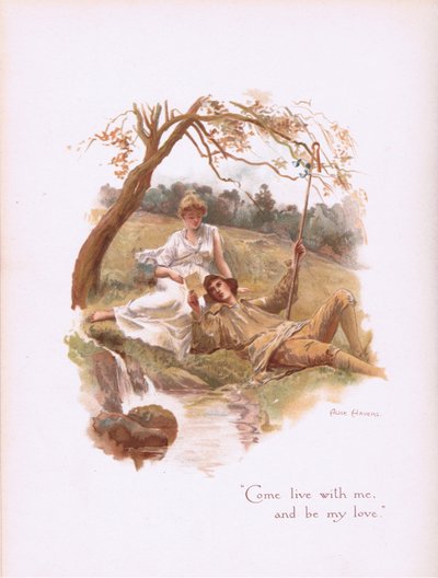 Vieni a vivere con me e sii il mio amore, da Some Old Love Songs pubblicato da Hildesheimer & Faulkner, 1892 da Alice Havers