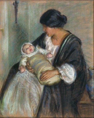 Madre e bambino che piange da Alice Pike Barney