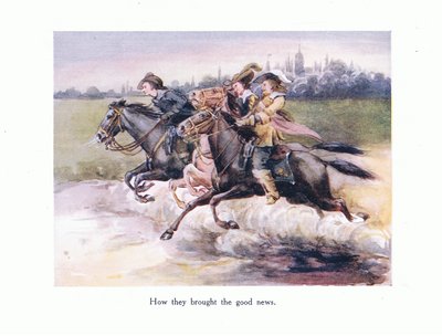 Come portarono la buona notizia da Gand a Aix, illustrazione da Poems for the Young: Robert Browning, c.1920 da Alice Ross