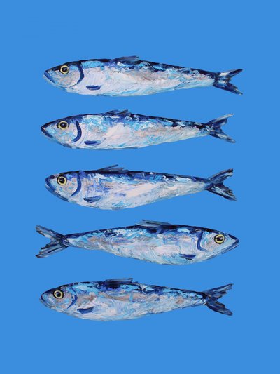 Cinque sardine blu da Alice Straker