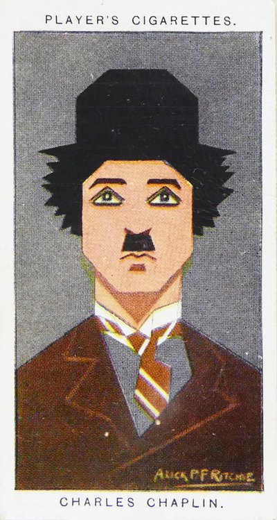 Carta di sigarette Player del 1926 raffigurante: Charlie Chaplin da Alick Penrose Forbes Ritchie