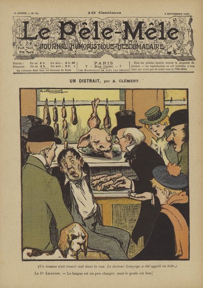 Un distrait. Illustrazione per Le Pele-Mele, 1902 da Aline Clement