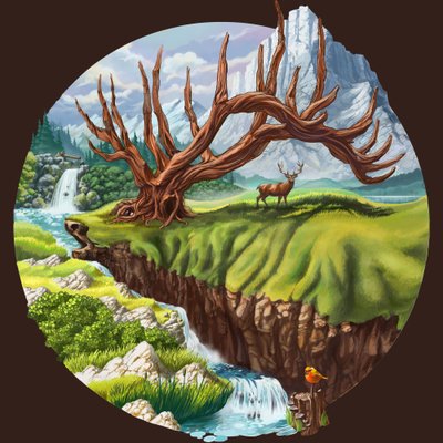 Paesaggio sereno con albero contorto da Alirıza ÇAKIR