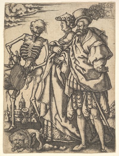 Coppia e Morte con un tamburo, da La danza della morte da Allaert Claesz