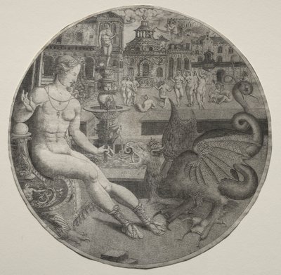 Donna Nuda e un Drago da Allaert Claesz