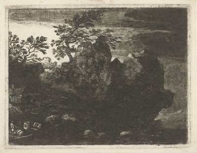 Grande formazione rocciosa presso il fiume da Allaert van Everdingen