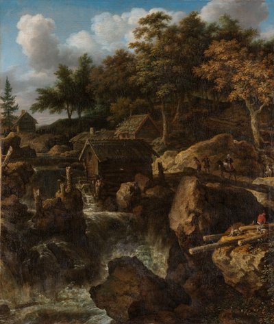 Paesaggio svedese con cascata da Allaert van Everdingen