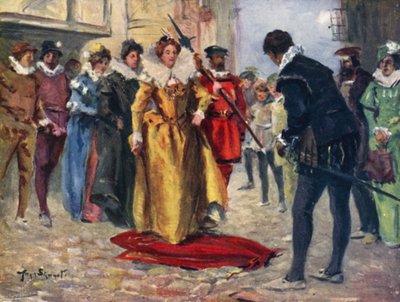 Raleigh Si Tolse il Mantello Colorato e Lo Stese sul Tratto Fangoso da Allan (after) Stewart