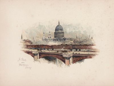 Londra familiare: St Pauls e Blackfriars Bridge da Allan F. Barraud