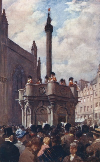 Una proclamazione reale dal Mercat Cross da Allan Stewart
