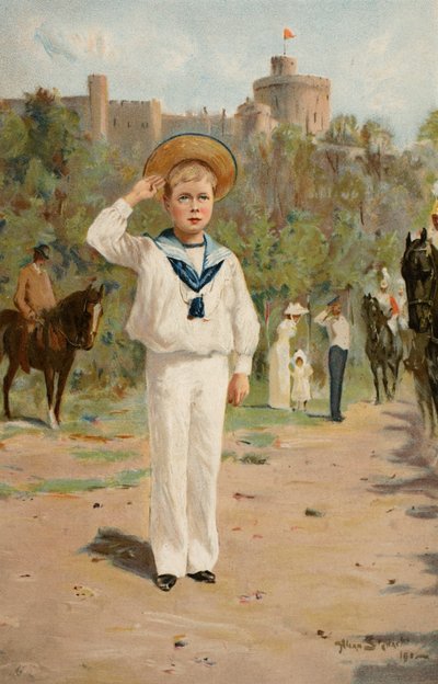 SAR Edoardo del Galles che saluta i colori, da 