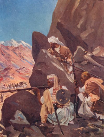 Truppe di montagna che sparano a una forza britannica sul confine nord-occidentale da Allan Stewart