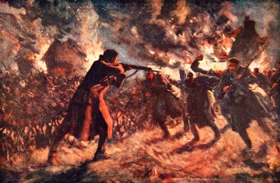 Il soldato Meston attacca, da solo, diversi nemici che avanzavano dopo aver catturato una trincea britannica da Allan Stewart